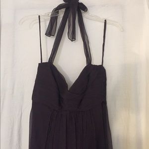 Amsale long chiffon halter dress