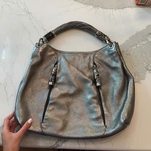 Michael Kors Silver and Snakeskin bag