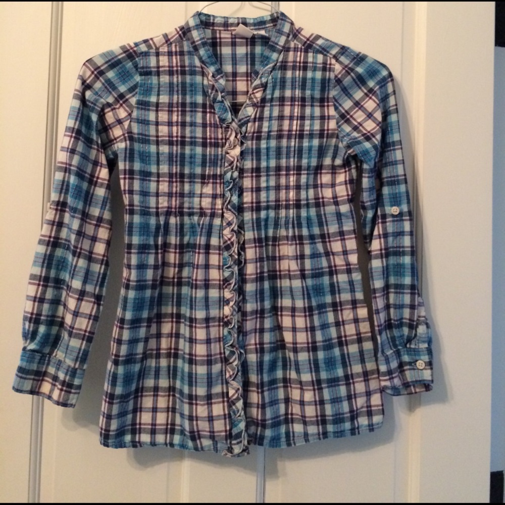 Girls 10/12 Plaid Blouse Children's Place