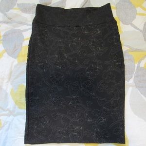 LLR | Floral Embossed Pencil Skirt | Cassie