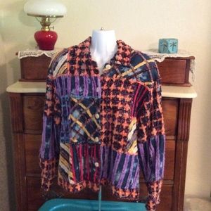 Vintage bedspread lined jacket & side pockets