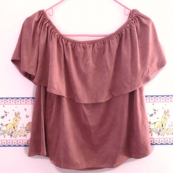 love J Tops - faux suede off the shoulder top