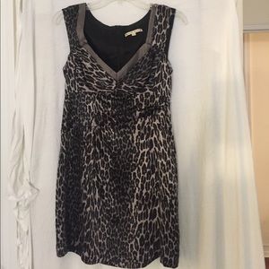 Leopard print silk dress