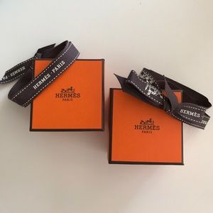 TWO (2) HERMES Paris empty boxes w/ ribbons -SMALL