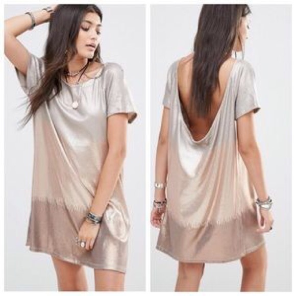 Free People Dresses & Skirts - Free People Drenched In Sequins Rose Gold Dress S