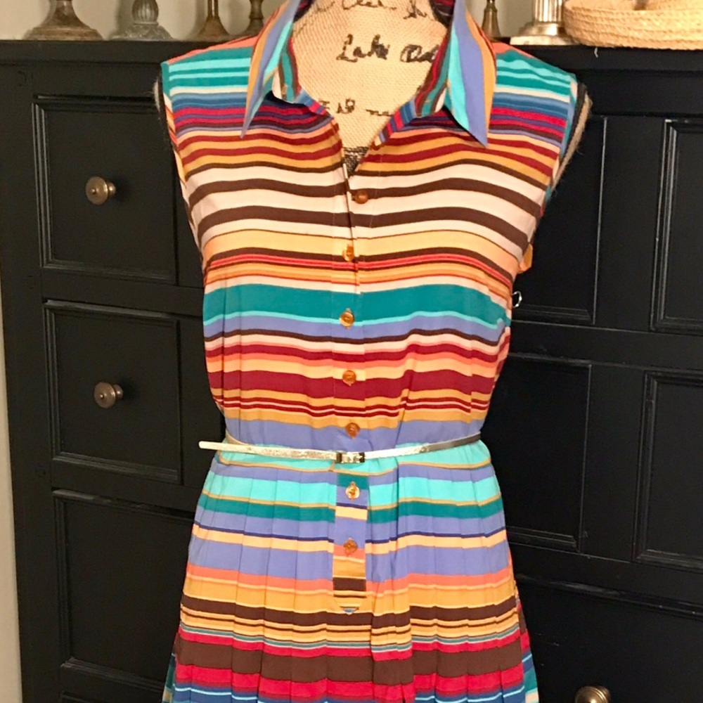 CALVIN KLEIN Sleeveless Button Front Sundress Sz14