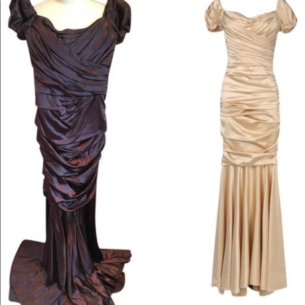 Dolce & Gabbana maxi Silk satin ruched dress