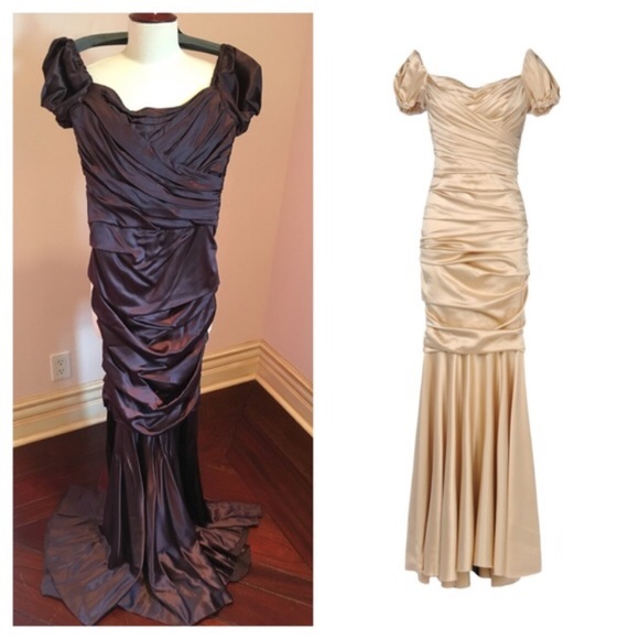 Dolce & Gabbana maxi Silk satin ruched dress