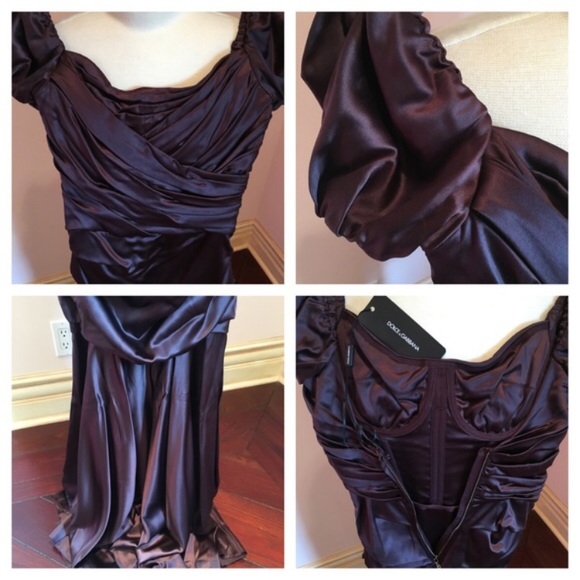 Dolce & Gabbana maxi Silk satin ruched dress