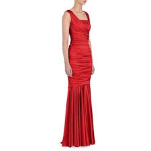Dolce & Gabbana maxi Silk satin ruched dress