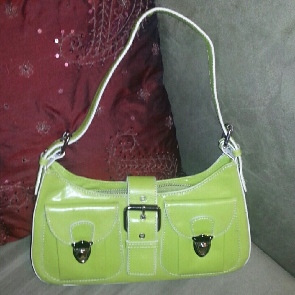 Hype celadon leather handbag w/silver hardware