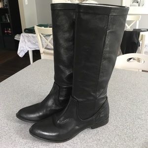 Frye Sz9 Black Leather Scrunch Boots.