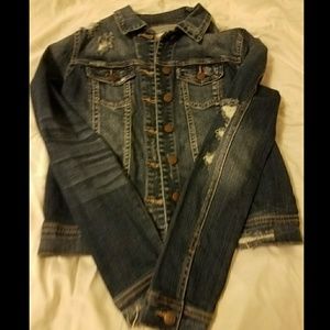 Denim Jean Jacket Distressed Cello Jeans