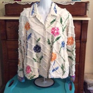 Vintage Bedspread Jacket unlined 2 side pockets