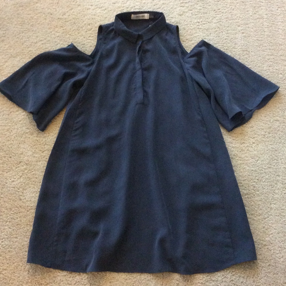 🌲1 MED Left🌲HOST PICK🌲Navy Cold Shoulder Dress - Picture 5 of 5