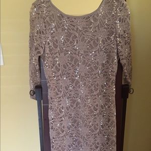 Lace champagne cocktail dress