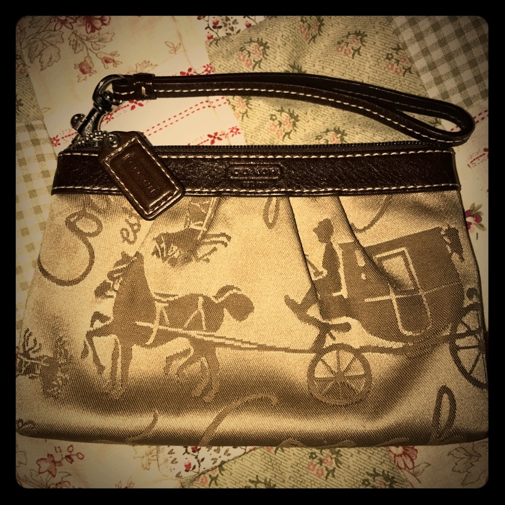 Brown Coach wristlet