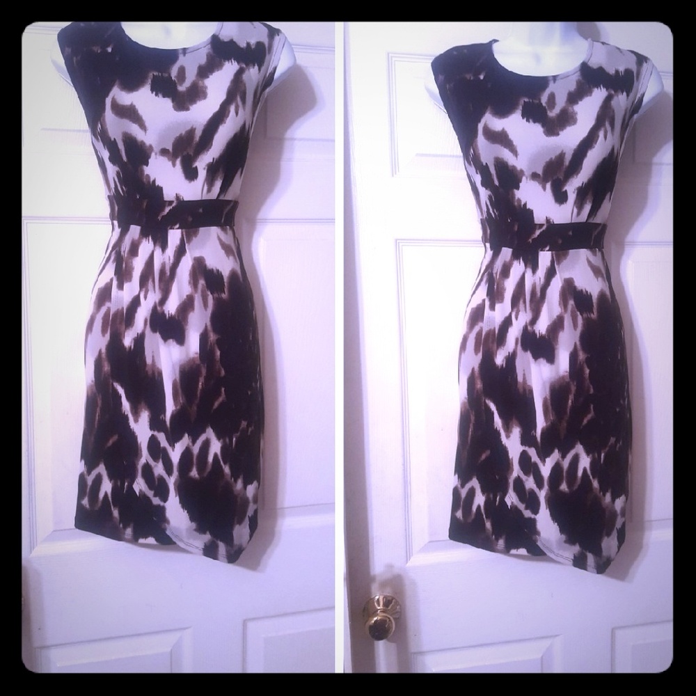 Beautiful brown tribal print fit& flare dresd