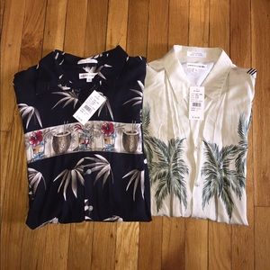 2 men's Pierre Cardin short sleeve Hawaiian shirts