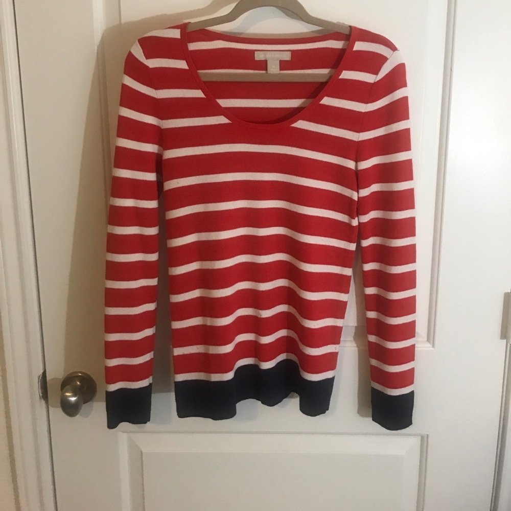 Orange/white striped long sleeve BR