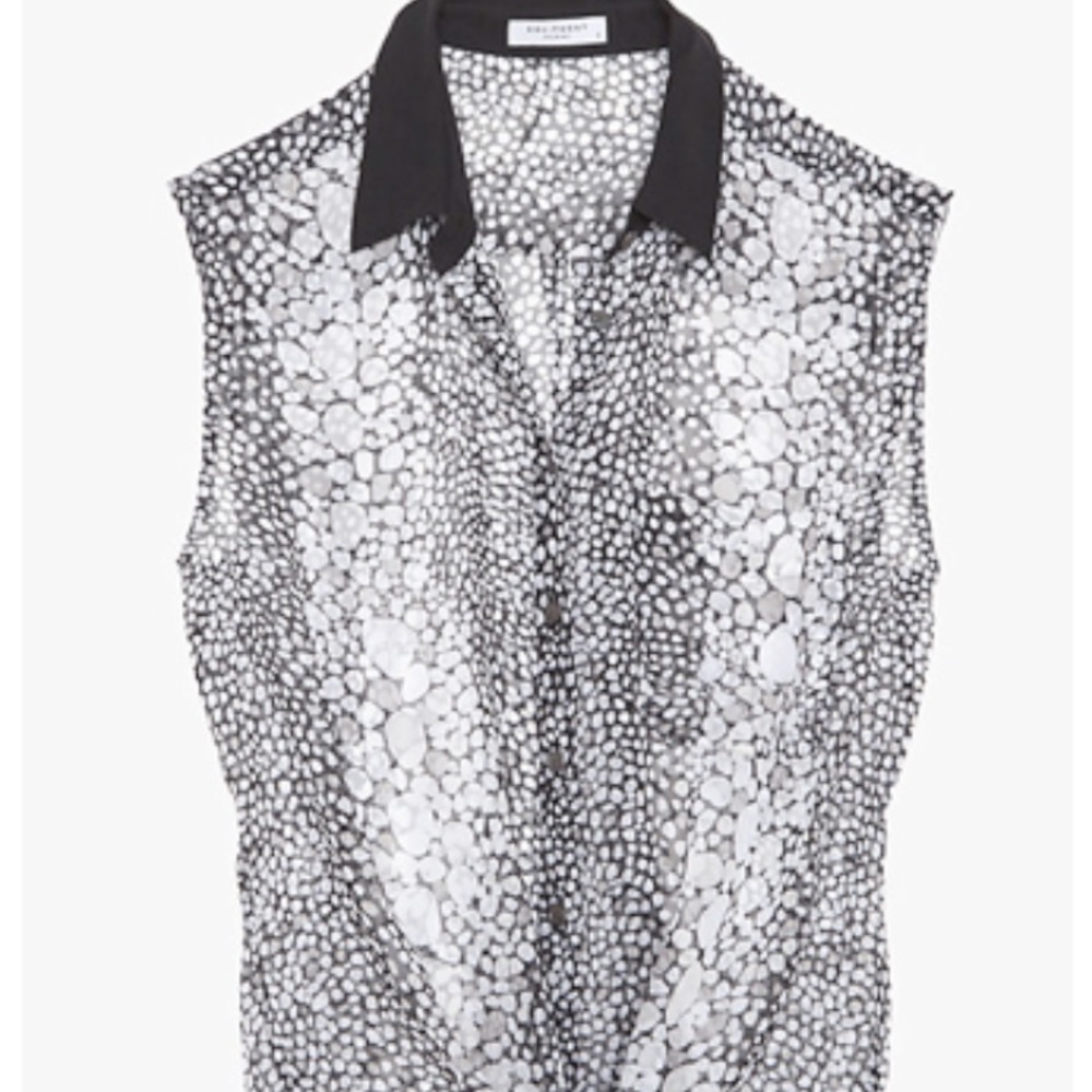 Silk chiffon Equipment sleeveless button up Small