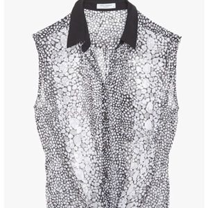 Silk chiffon Equipment sleeveless button up Small