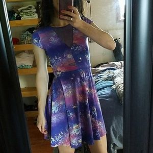 Mesh paneled Kimchi Blue skater dress