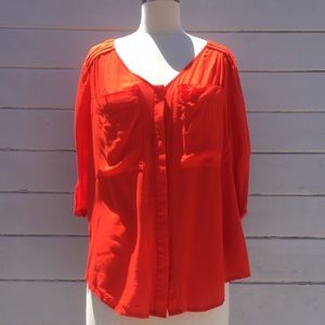 Anthropologie Poppy Red Blouse