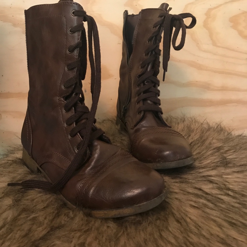 Mossimo Women Khalea Cognac Combat Boots