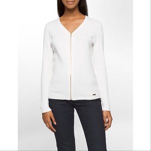 NWT Calvin Klein White Knit Cardigan