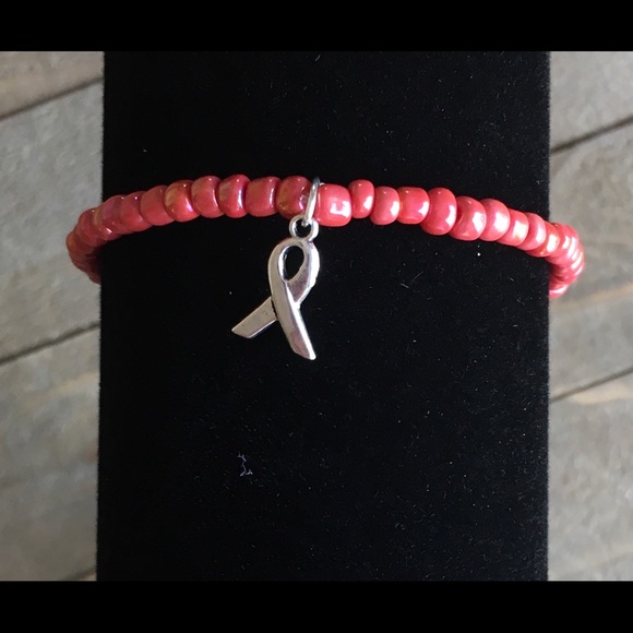 3 for $25 Handmade Pink Seed Bead Stretch Bracelet - Picture 3 of 3