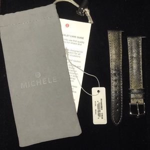 Michele Deco 16mm Metallic Black watch band