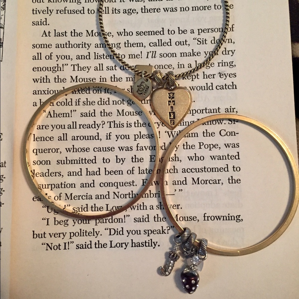 Set of 3 Juicy Couture Charm Bangles (Gold Tone)