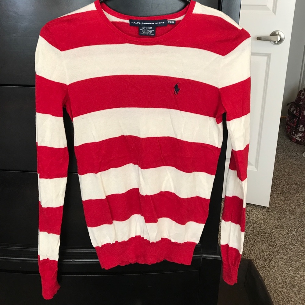 Long sleeve striped sweater shirt