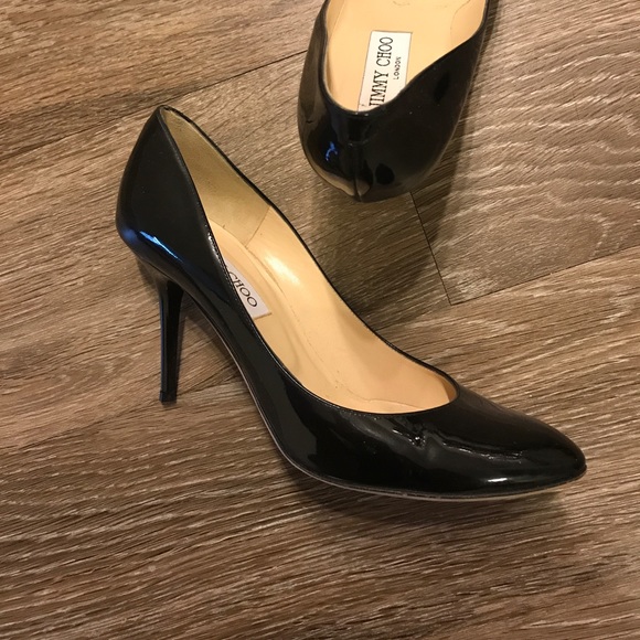 Jimmy Choo Patent Pump Heels US38 US7.5 Gilbert 85 - Picture 2 of 4