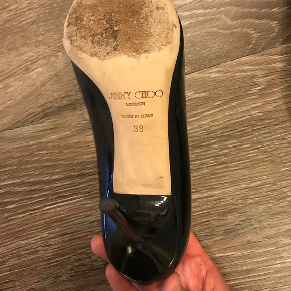 Jimmy Choo Patent Pump Heels US38 US7.5 Gilbert 85 - Picture 3 of 4