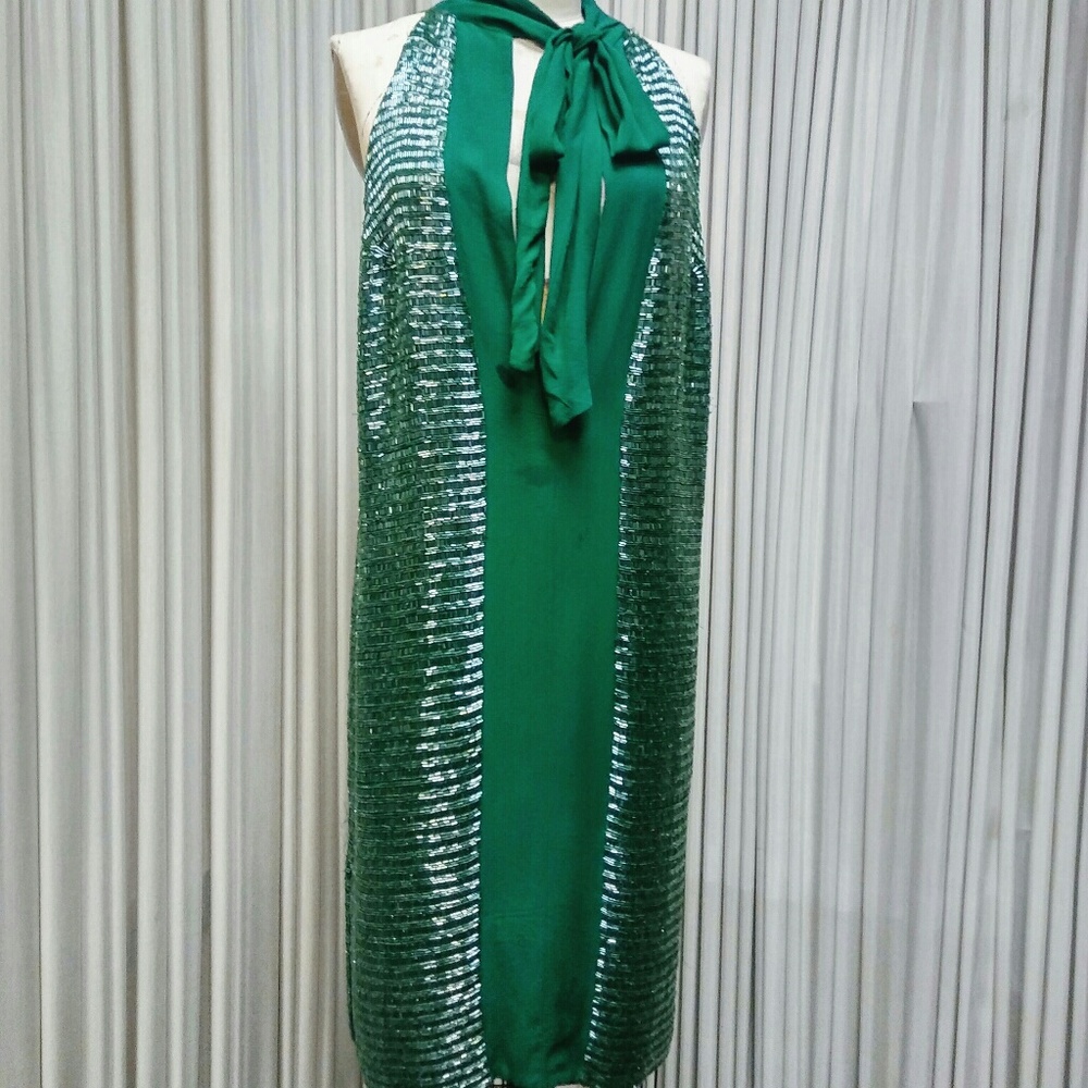 Green flapper style sequin dress