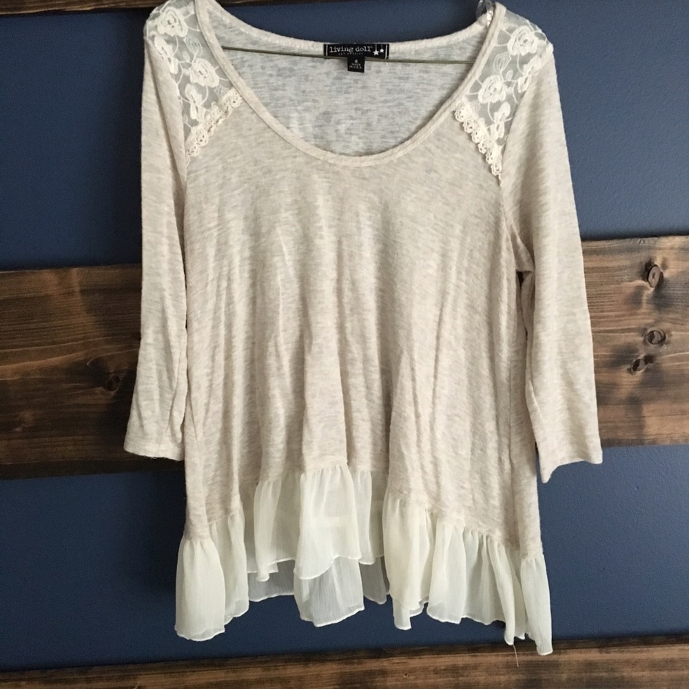 Living Doll cream-colored Top