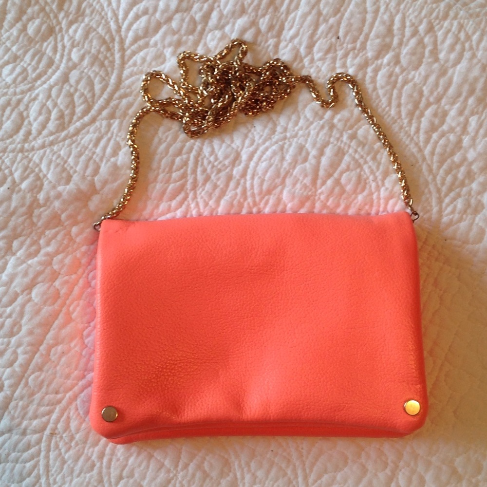 Bright Coral Over Shoulder Bag/Clutch