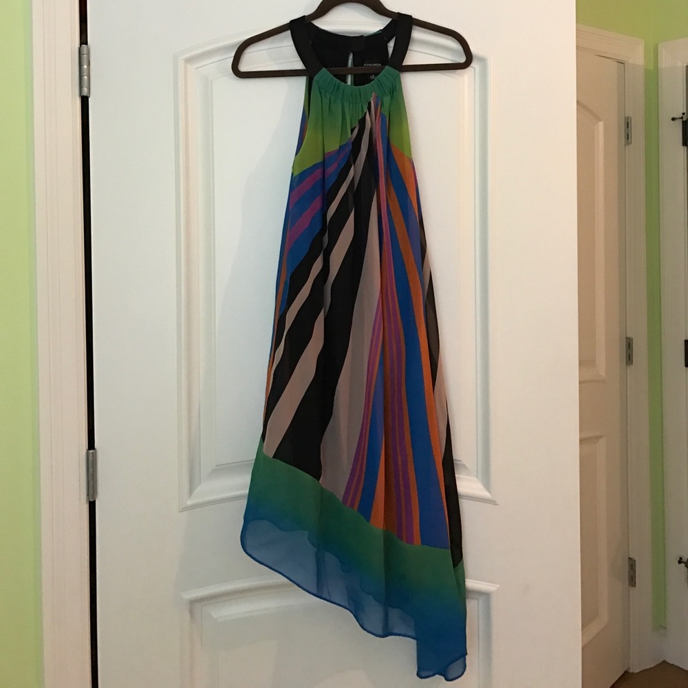 Asymmetrical multi colored party/cocktail dress