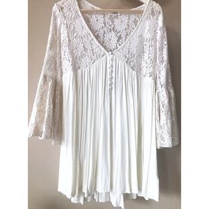Umgee Lace Peasant Dress