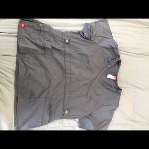 Dickies women's scrub top gray