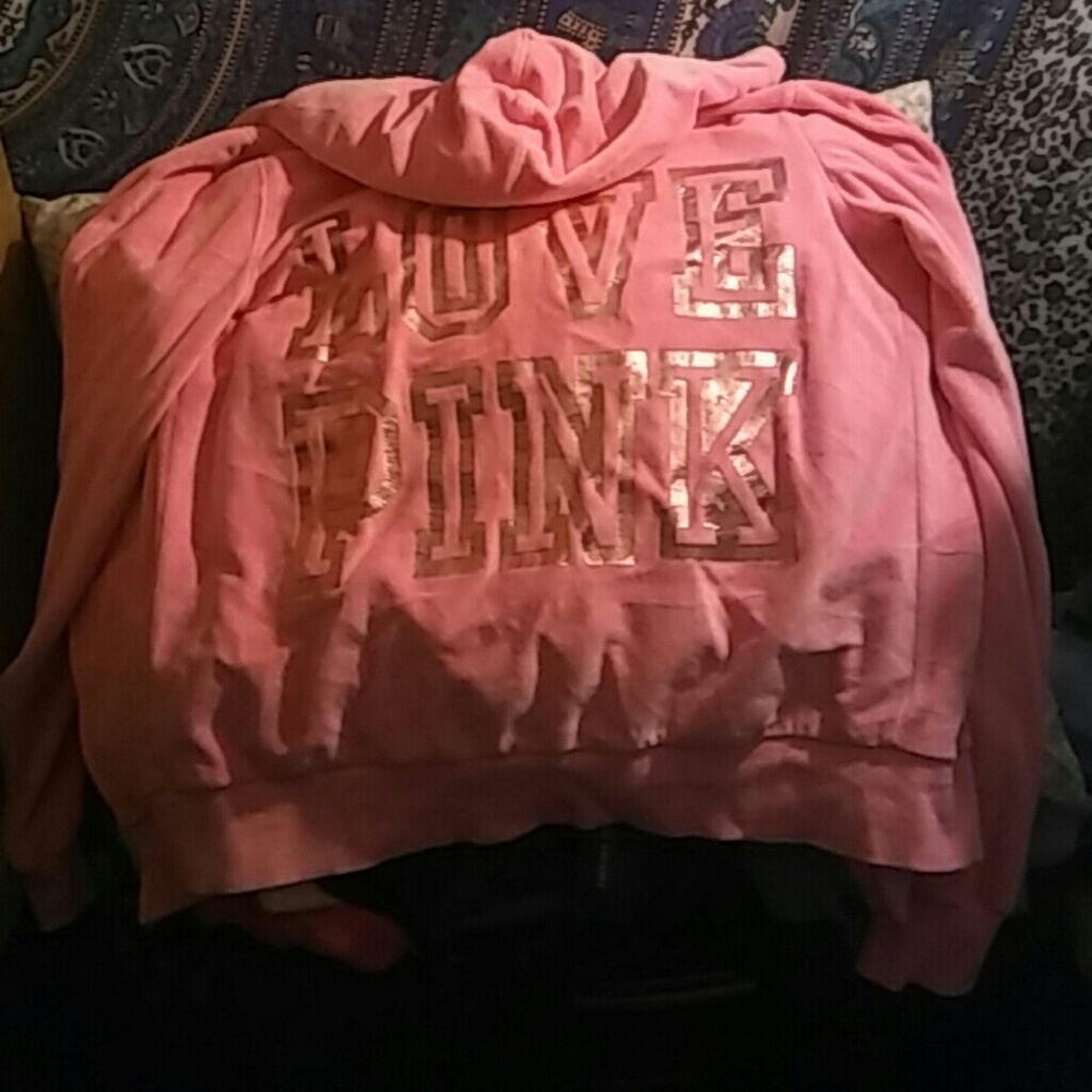 PINK szip up hoodie