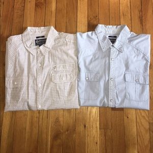 2 men's short sleeve American Rag casual shirts