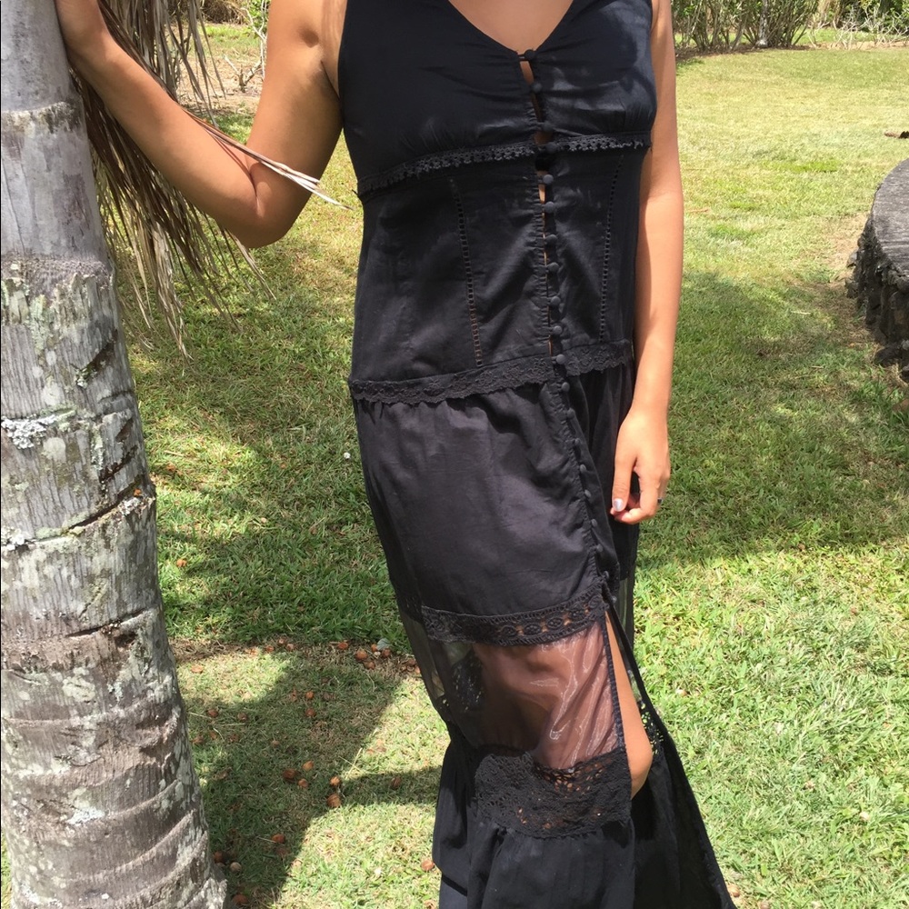 Black Floor Length Sun Dress