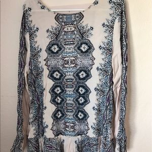 Free people pink and navy dress with back cut out