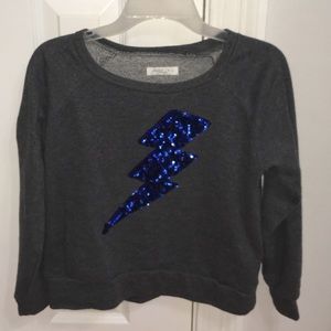 Dark Gray Sweatshirt w/ Lightning Bolt