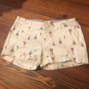 SO White Cotton Sailboat Shorts