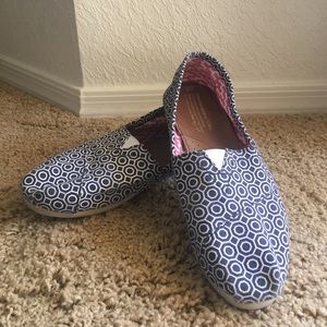 Blue Patterned TOMS
