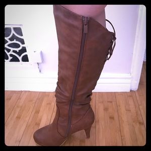 Brown long boots